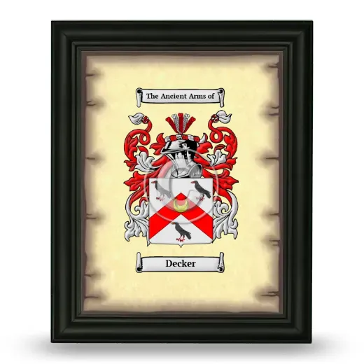 Decker Coat of Arms Framed - Black