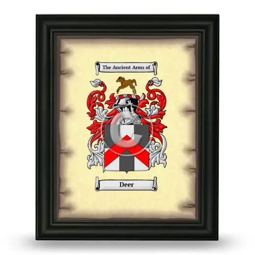 Deer Coat of Arms Framed - Black
