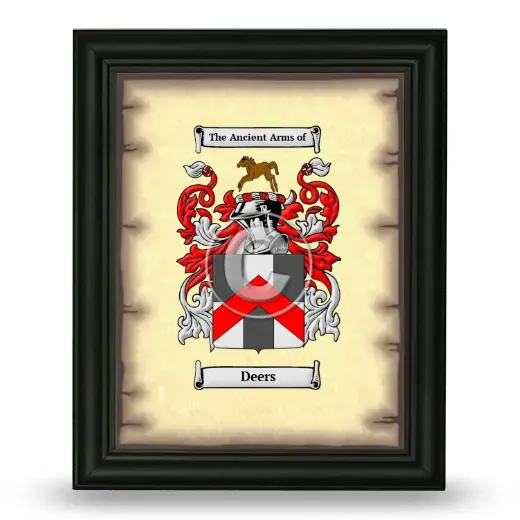 Deers Coat of Arms Framed - Black