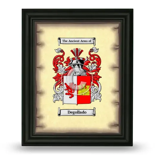 Degollado Coat of Arms Framed - Black