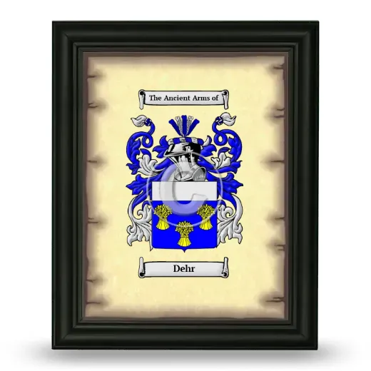 Dehr Coat of Arms Framed - Black