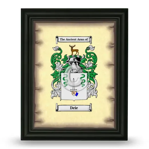 Deie Coat of Arms Framed - Black