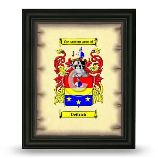 Deitrich Coat of Arms Framed - Black