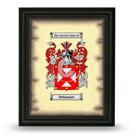 Delamare Coat of Arms Framed - Black
