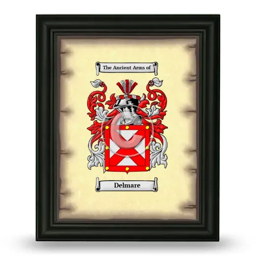 Delmare Coat of Arms Framed - Black