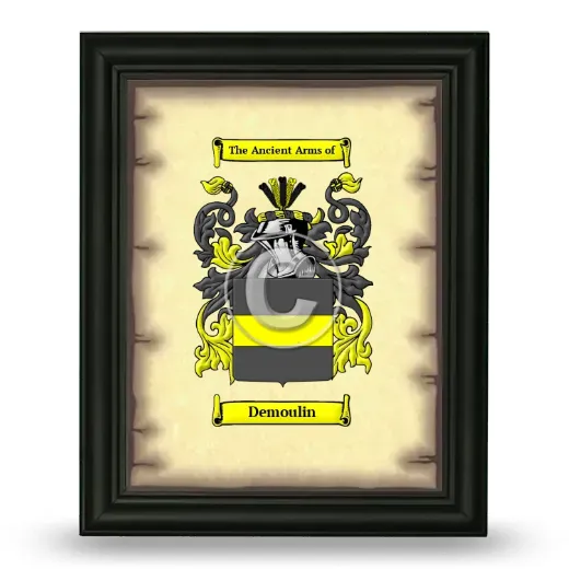 Demoulin Coat of Arms Framed - Black