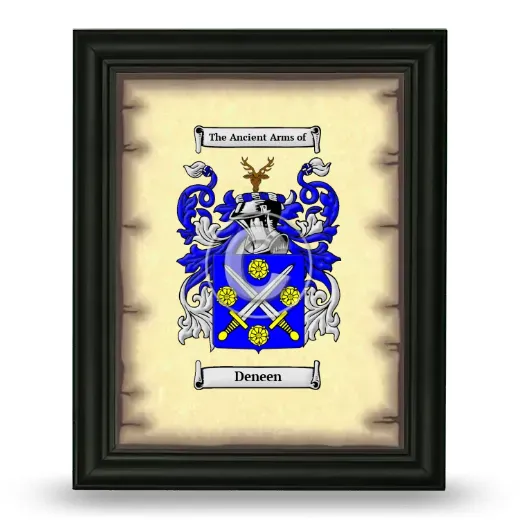 Deneen Coat of Arms Framed - Black