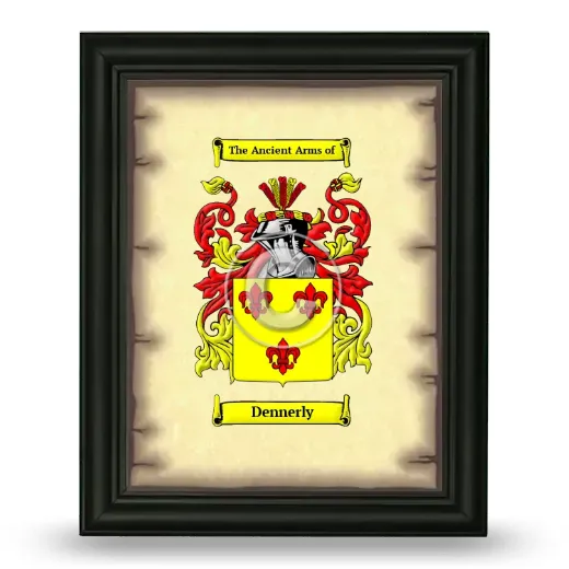 Dennerly Coat of Arms Framed - Black