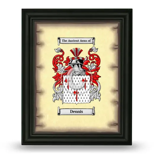 Dennis Coat of Arms Framed - Black