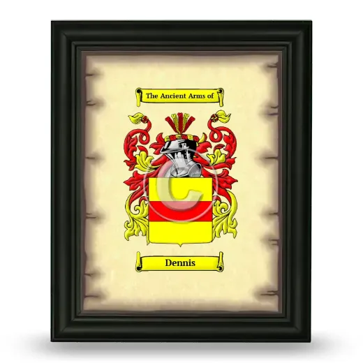 Dennis Coat of Arms Framed - Black