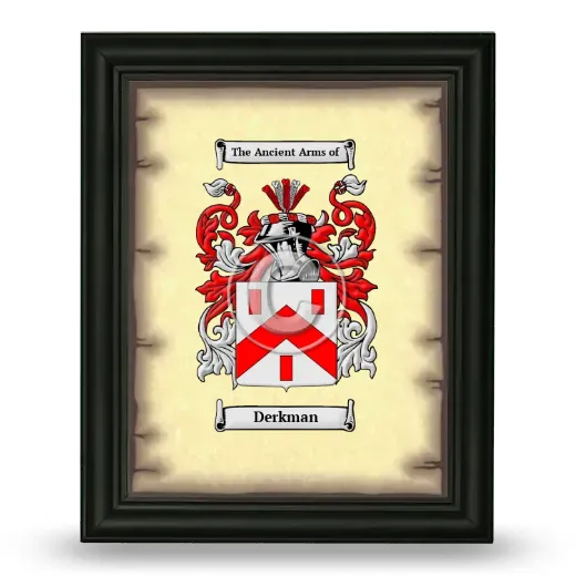Derkman Coat of Arms Framed - Black
