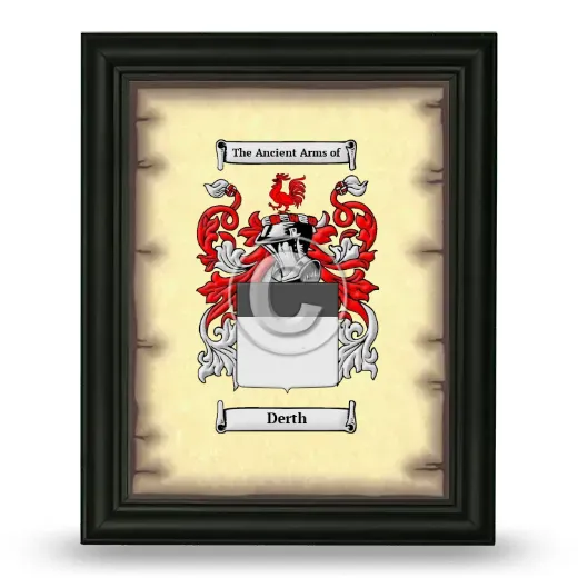 Derth Coat of Arms Framed - Black