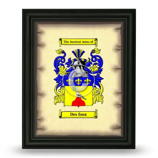 Des foux Coat of Arms Framed - Black