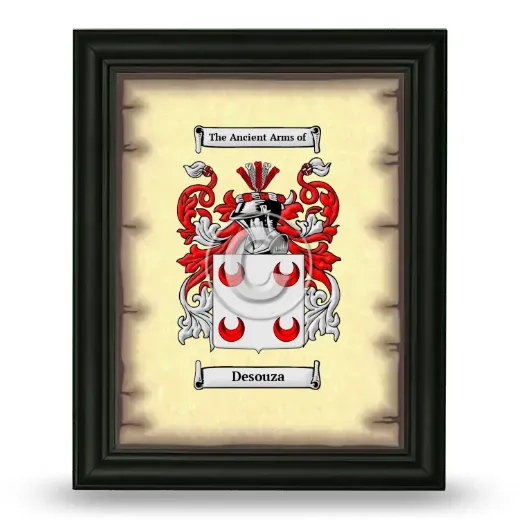 Desouza Coat of Arms Framed - Black