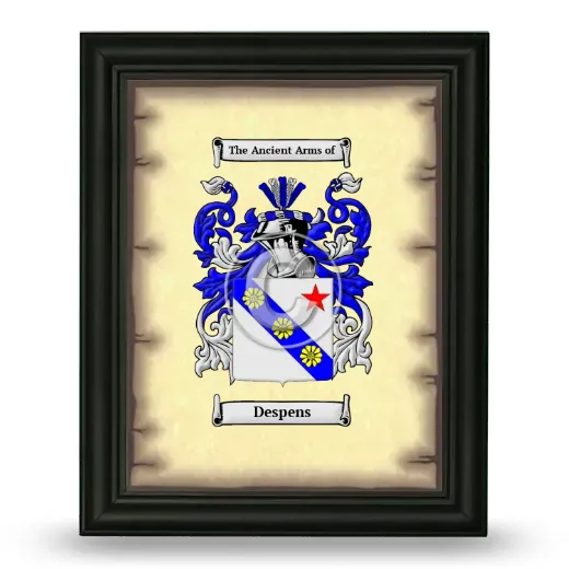 Despens Coat of Arms Framed - Black