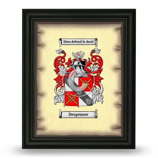 Despenser Coat of Arms Framed - Black