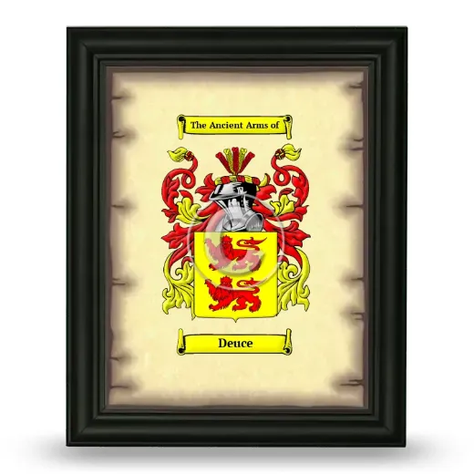 Deuce Coat of Arms Framed - Black