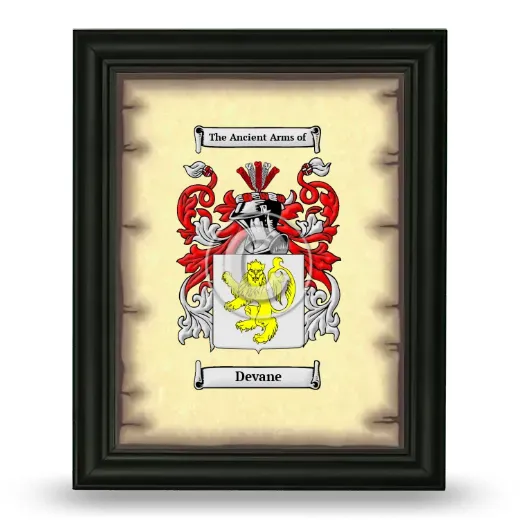Devane Coat of Arms Framed - Black