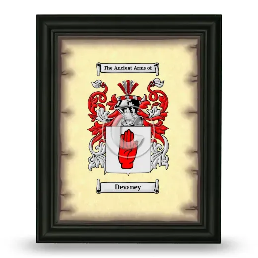 Devaney Coat of Arms Framed - Black