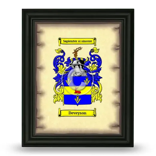 Deveyson Coat of Arms Framed - Black