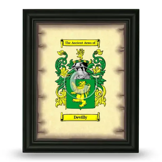 Devilly Coat of Arms Framed - Black