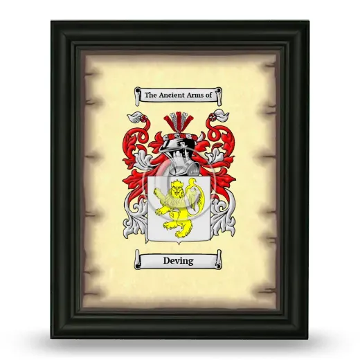 Deving Coat of Arms Framed - Black