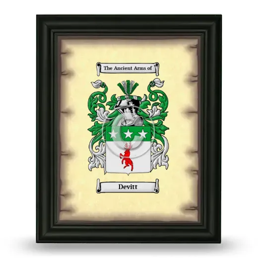 Devitt Coat of Arms Framed - Black