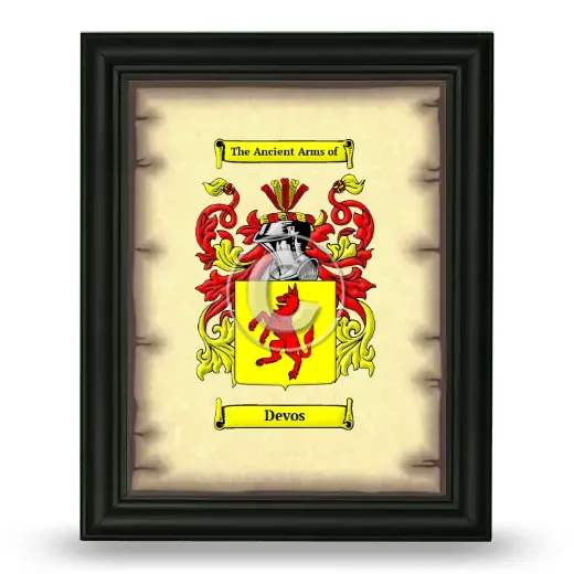 Devos Coat of Arms Framed - Black