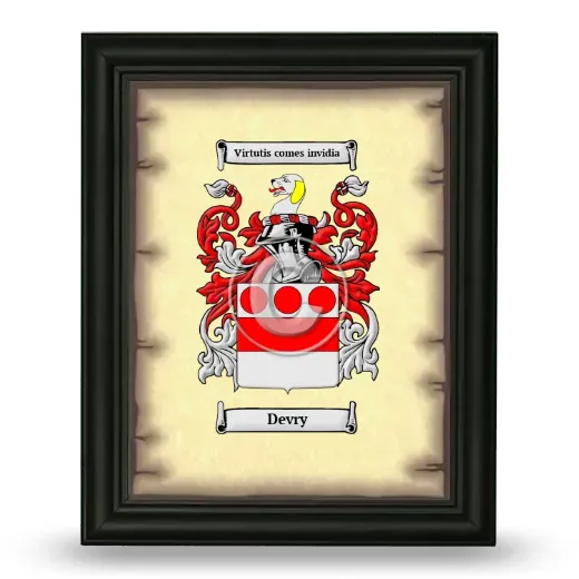 Devry Coat of Arms Framed - Black