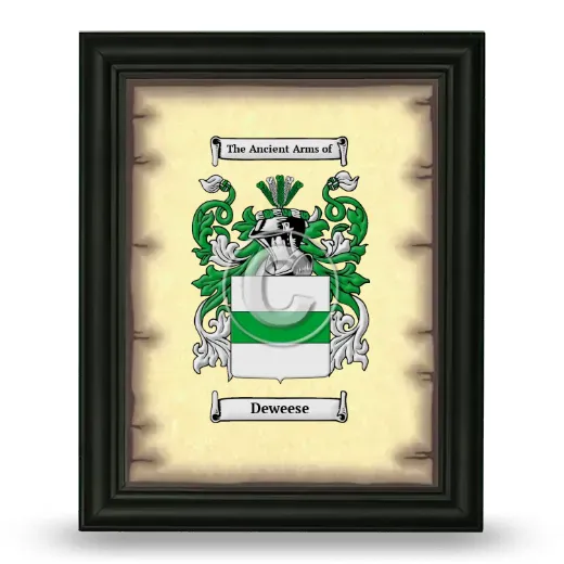 Deweese Coat of Arms Framed - Black