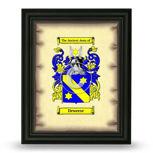 Deweese Coat of Arms Framed - Black