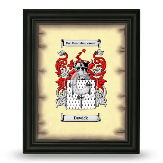 Dewick Coat of Arms Framed - Black