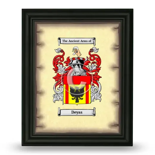 Deyas Coat of Arms Framed - Black