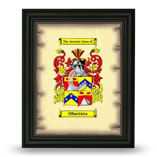 Dibattista Coat of Arms Framed - Black