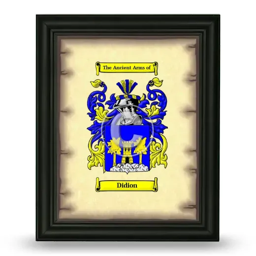 Didion Coat of Arms Framed - Black