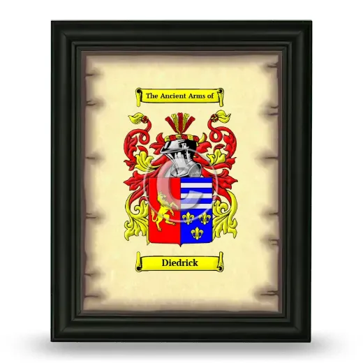 Diedrick Coat of Arms Framed - Black