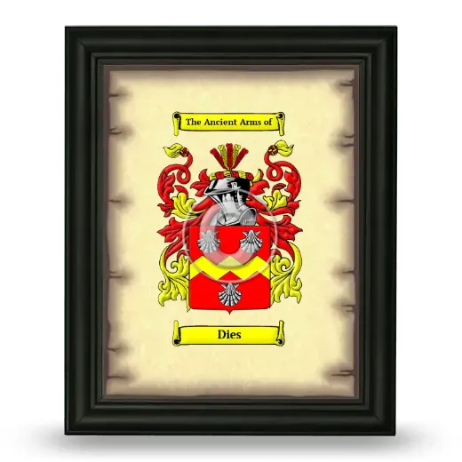 Dies Coat of Arms Framed - Black