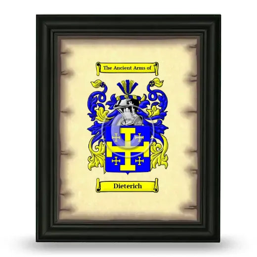 Dieterich Coat of Arms Framed - Black