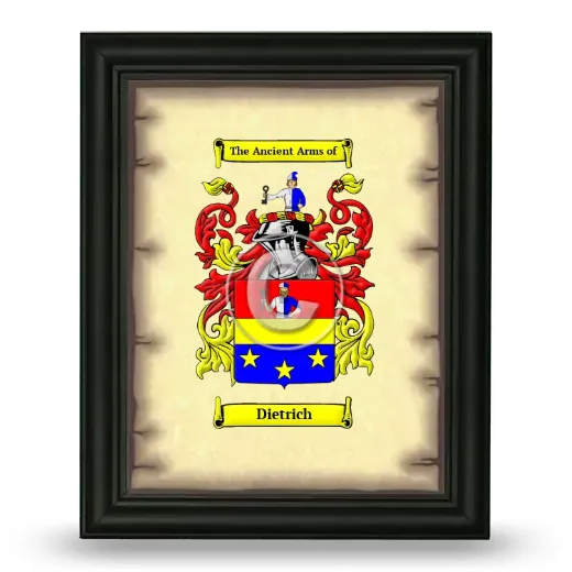 Dietrich Coat of Arms Framed - Black