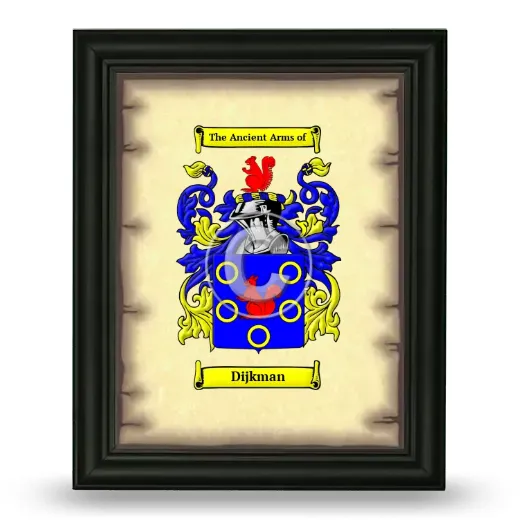 Dijkman Coat of Arms Framed - Black