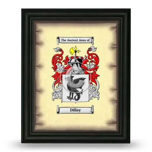 Dillay Coat of Arms Framed - Black