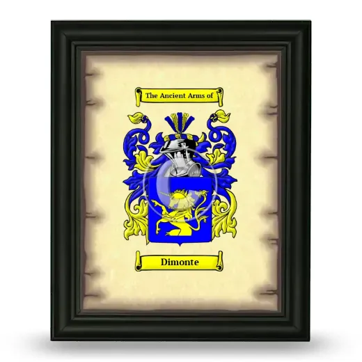 Dimonte Coat of Arms Framed - Black