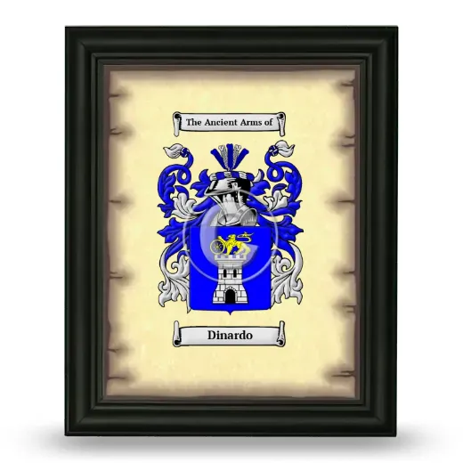 Dinardo Coat of Arms Framed - Black