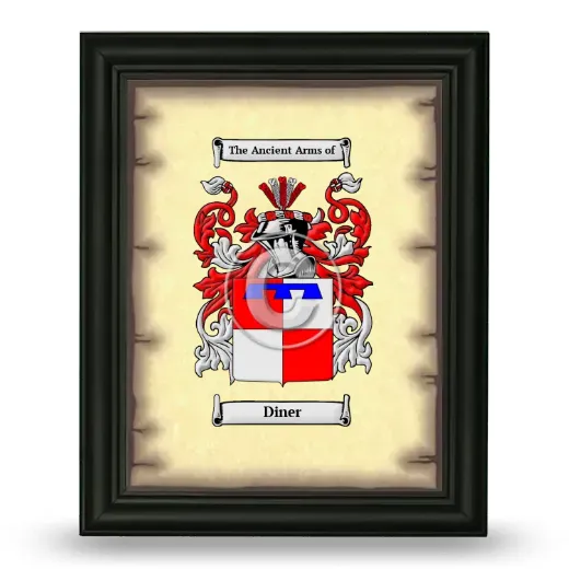 Diner Coat of Arms Framed - Black