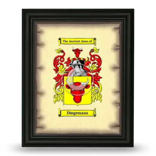Dingemans Coat of Arms Framed - Black