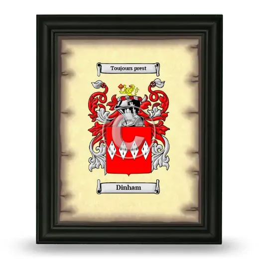 Dinham Coat of Arms Framed - Black