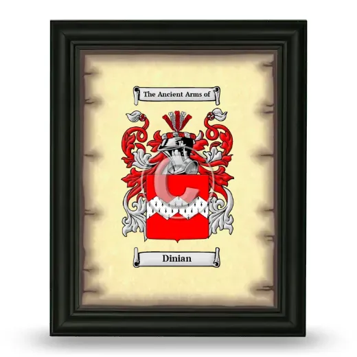 Dinian Coat of Arms Framed - Black