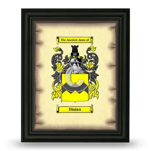 Dinian Coat of Arms Framed - Black