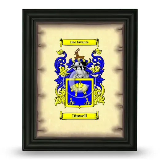Dinwell Coat of Arms Framed - Black
