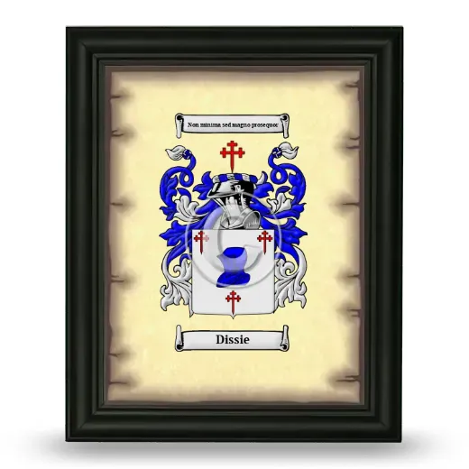 Dissie Coat of Arms Framed - Black